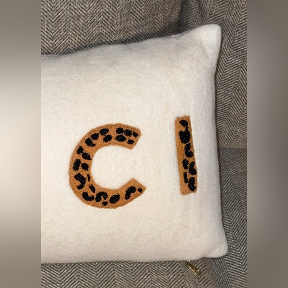 Anthropologie Home Accent Wool Pillow Merci 12”X27” - Picture 5 of 15